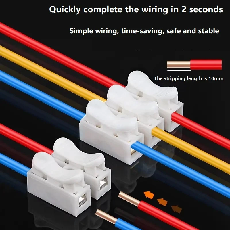 50pcs 푸시 퀵 와이어 케이블 CH2 커넥터 10A - Push Fit Connector 리뷰 및 가격